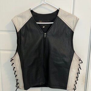 Leather motorcycle club vest